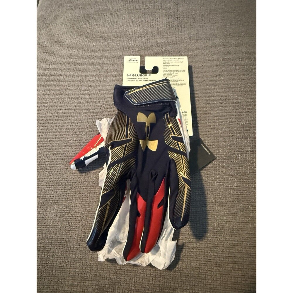 Under Armour UA F8 USA Limited Edition Football Gloves Men’s Large NWT Blue UA - Picture 4 of 7
